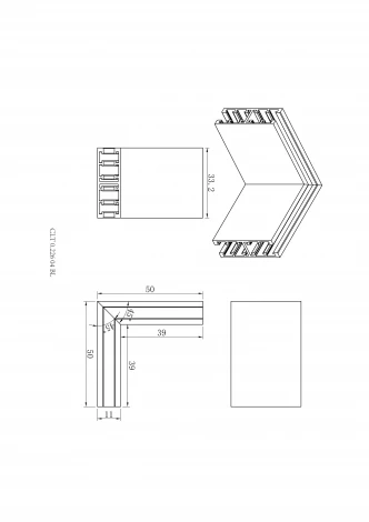 Соединитель для магнитного двустороннего шинопровода угловой Crystal Lux UX5 CLT 0.226 04 BL