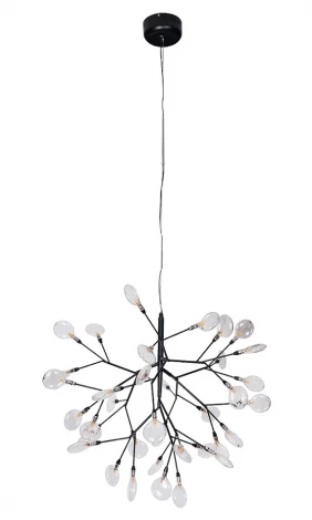 Подвесная люстра Crystal Lux Evita SP36 BLACK/TRANSPARENT (220V, на тросе, лепестки)