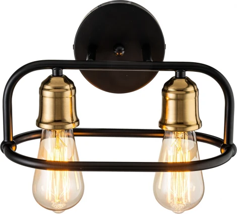 Настенный светильник Escada Lamda 659/2A 2x40Вт E27, металл, чёрный/бронза (220V)