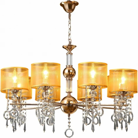 Подвесная люстра ILLUMICO IL6219-8P-27 GD (220V, на цепи)