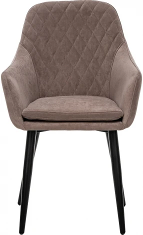 Стул с подлокотниками Слим, каркас Черный, велюр Латте Leset