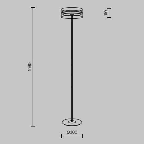 Торшер Maytoni Dress code MOD348FL-L24BBS3K (LED, 220V, выключатель, круглые)