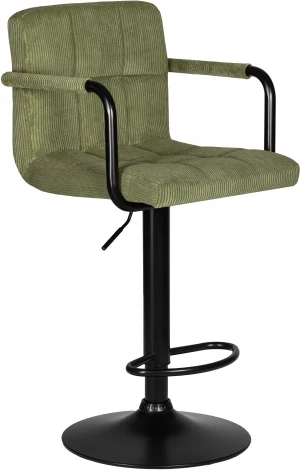 Стул барный DOBRIN KRUGER ARM BLACK (зеленый вельвет (LAR-E2041-7))