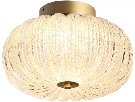 Подвесной светильник Sonex Angelo 7720/24L металл/стекло/прозрачный/золотой LED 24Вт 3000-6500K D300 IP20 пульт ДУ (220V, на тросе, шар)