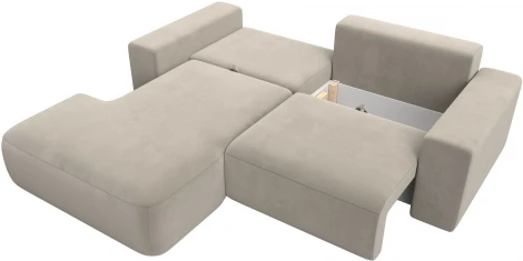 Диван угловой Лига-036 НПБ Классик левый угол (Бежевый/Микровельвет) Лига Диванов арт.121364L