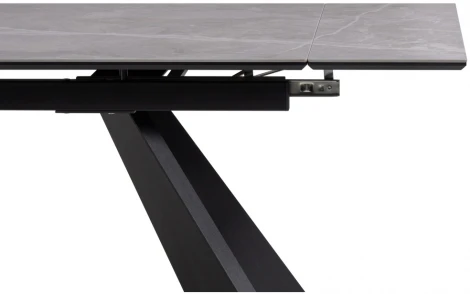 Керамический стол Woodville Ливи 140х80х78 серый мрамор / черный 532401