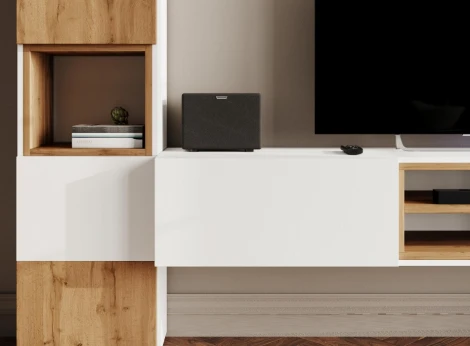 Стеллаж Лонгфорд (Лонгфорд белый / дуб вотан) Woodville арт.563529