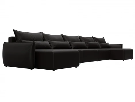 Диван П-образный Лига-051 НПБ МегаЛонг (ЛДСП,Брус,Фанера/Пластик/Экокожа/Коричневый) Лига Диванов 129899