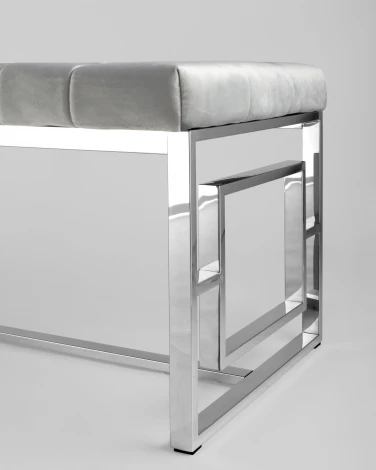 Банкетка-скамейка Stool Group БРУКЛИН велюр серый сталь серебро УТ000001878