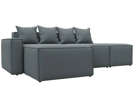 Диван угловой модульный Лига-063 угол левый (ДСП/Пластик/Рогожка/Серый) Лига Диванов 129785L