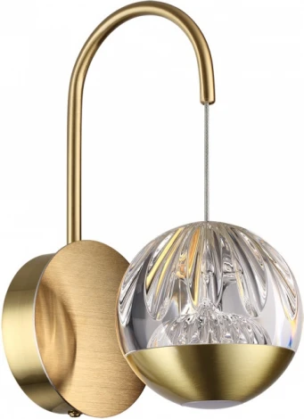 Бра Odeon Light Sono 5101/5WL под латунь/прозрачный/акрил LED 5W 4000K (220V, шар)