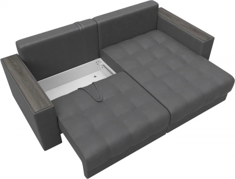 Диван угловой с декором Лига-049 НПБ Лига Диванов (Замша) арт.128479