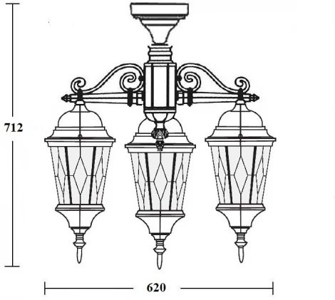 Потолочный светильник уличный Oasis Light ASTORIA 2M 91470MA/3 cover Bl ромб (220V, IP44)