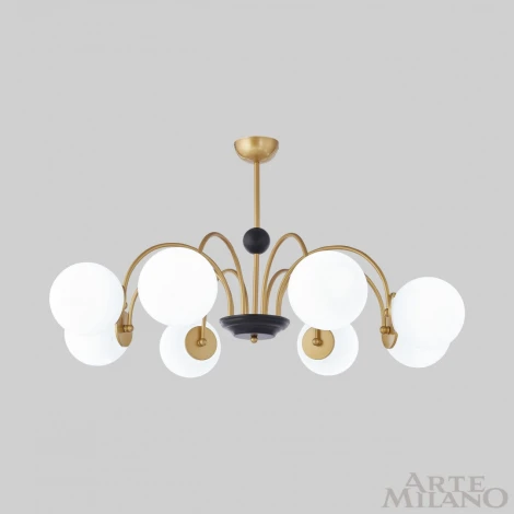 Потолочная люстра на штанге Arte Milano Napoli 312066/D940/8 BS/BK (220V, шарики)