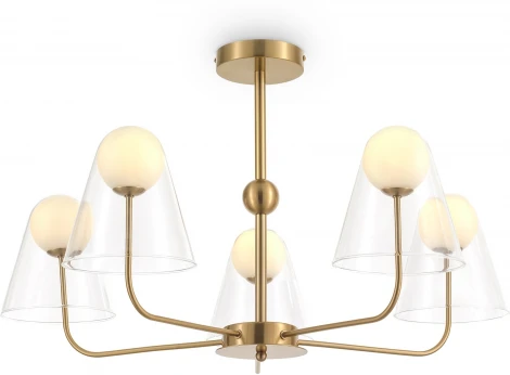 Потолочная люстра на штанге Freya Doublety FR5382PL-05BS (220V, шарики)