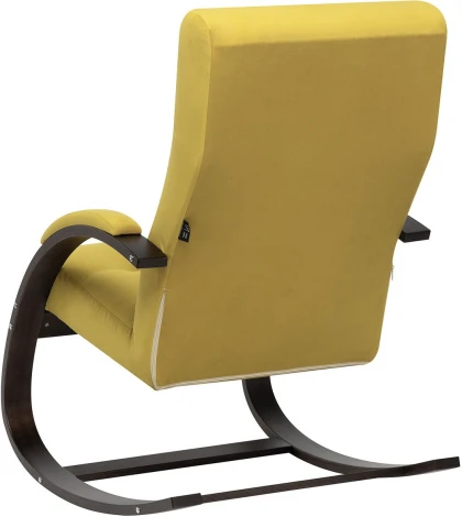 Кресло-качалка Leset Милано (Фанера,Березовый шпон,Металл,Велюр/Желтый) арт.2500000065514