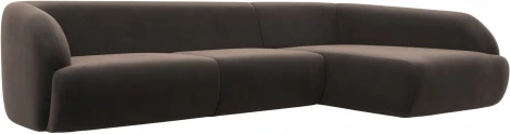 Диван угловой Лига-041 правый угол (Коричневый/Велюр) Лига Диванов арт.122189