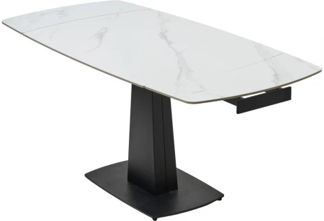 Стол M-City BALDE 140 MATT WHITE MARBLE SOLID CERAMIC / BLACK
