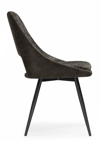 Обеденный стул Woodville Avianus (Металл, Шенилл/Черный, Коричневый) арт.15878