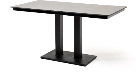 "Каффе" обеденный стол из HPL 140х70см, цвет "серый гранит", подстолье двойное черное чугун 4SIS арт.УТ-00005738