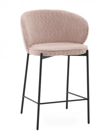 Стул полубарный Тисдейл букле розово-персиковый Stool Group арт.УТ000041694