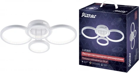 Потолочная люстра светодиодная с ДУ Ritter Lucido 51647 1