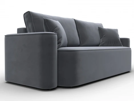 Диван прямой Лига-118 НПБ (ДСП,ЛДСП,Брус,Фанера,Велюр/Серый) Лига Диванов 137075