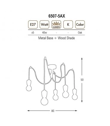 Подвесной светильник Ozcan Блиц 6507-5AX