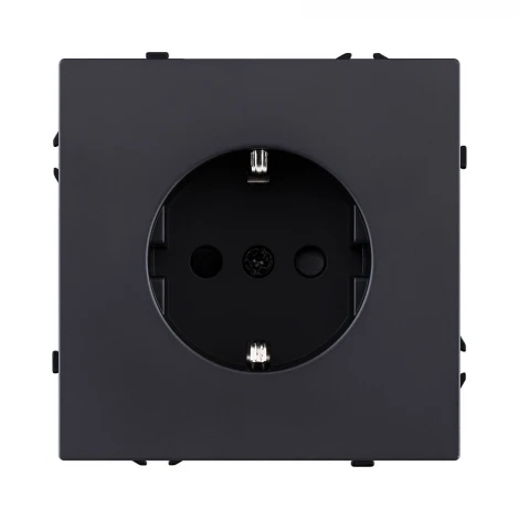 Розетка штепсельная SCHUKO 16A/250 В черный матовый Kollinger Eclipse EC-014BK