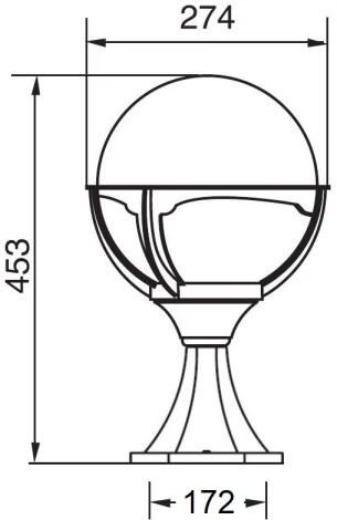 Наземный фонарь Oasis Light GENOVA 88104 SB1 Bl (220V, шар, IP44)