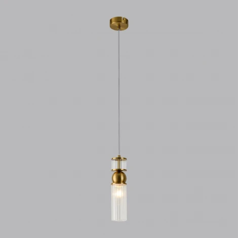 Подвесной светильник Lumion Denver 8276/1A латунь/прозрачный, металл/стекло Е14 1*40W 220V (на проводе)