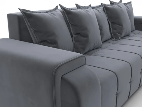 Диван угловой Лига-121 правый угол (ДСП,Брус,Велюр/Серый) Лига Диванов 137348