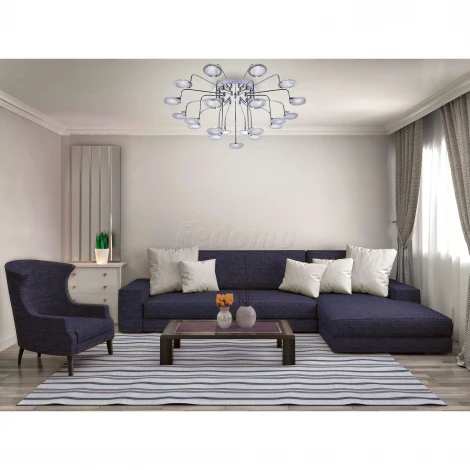 Потолочная люстра Eurosvet Spider 80109/21 хром/синий+фиолетовый