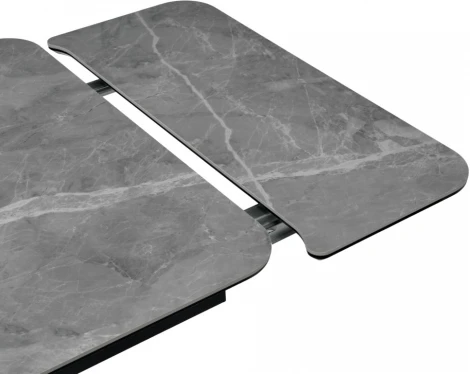 Стол Arthur раскладной 120-184x80x75см, керамогранит серый мрамор Greys Grey, чёрный Bradex Home арт.RF 0656
