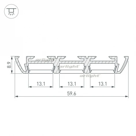 Профиль PHS-3X-2000 ANOD (Алюминий) 013209 Arlight