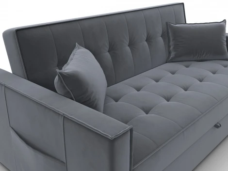 Диван прямой Лига-104 (160) (ЛДСП,Брус,Фанера,Велюр/Серый) Лига Диванов 134887