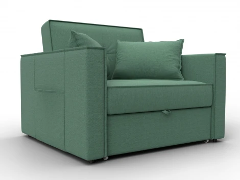 Кресло-кровать Лига-104 (80) (ЛДСП,Брус,Фанера,Рогожка/Зеленый) Лига Диванов 134846