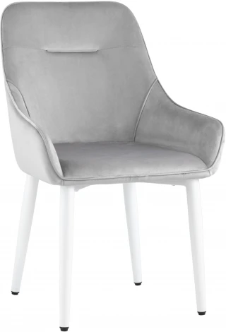 Стул Stool Group Диана велюр серый ножки белые УТ000031291
