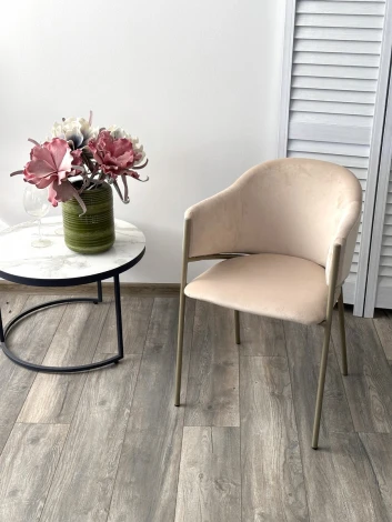 Стул ДИЛЛ, цвет H-06 Бежевый, велюр / шампань каркас М-City (арт.688M05850)