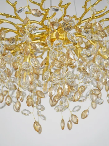 Подвесной светильник Lumina Deco Brevia LDP 8027-500 GD (220V, на тросе, листья, ветки)