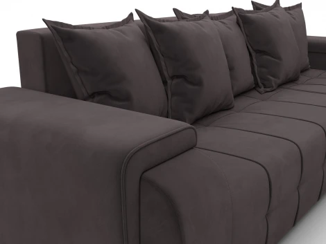 Диван угловой Лига-121 правый угол (ДСП,Брус,Велюр/Коричневый) Лига Диванов 137349