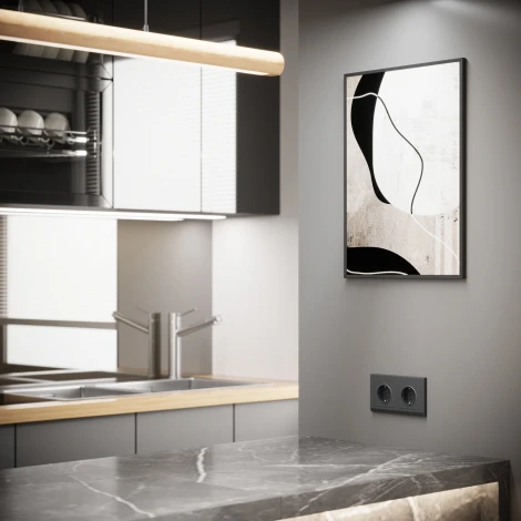 Розетка с заземлением и шторками (графит матовый) Werkel W1171164 (a063104)