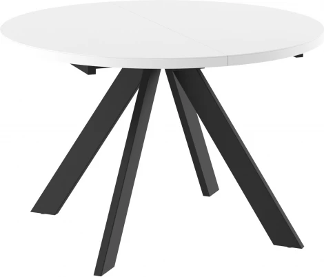Стол МАМАДОМА Рондо D120, Белый Маттелюкс/Чёрный