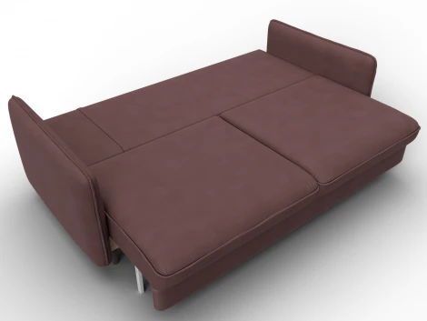 Диван прямой Лига-064 НПБ (ДСП/Дерево/Замша/Бордовый) Лига Диванов 129617