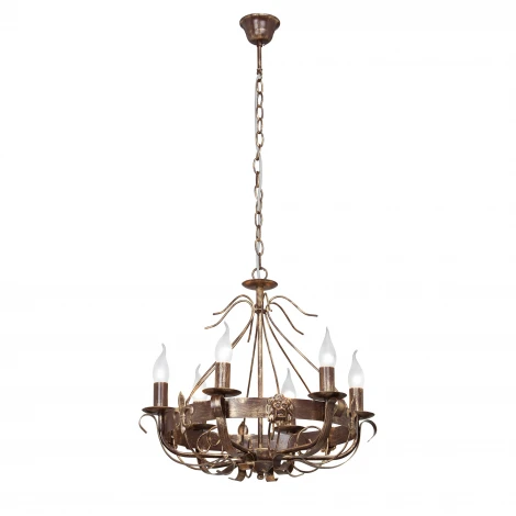 Подвесная люстра Vitaluce V1161/6 (220V, ковка, на цепи, свеча, круглые, животные)