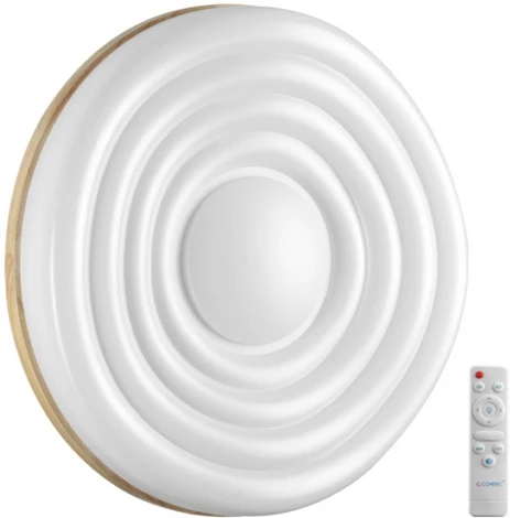 Настенно-потолочный Sonex Fass Wood 7674/DL PALE белый/натуральное дерево LED 48Вт 3000-6000К D388 IP43 пульт ДУ (220V, круглые)