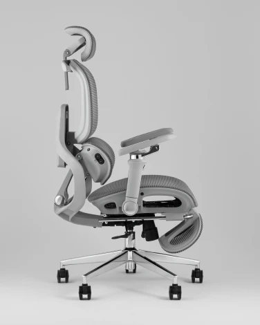 Кресло офисное TopChairs Prodigy с оттоманкой серый УТ000041698