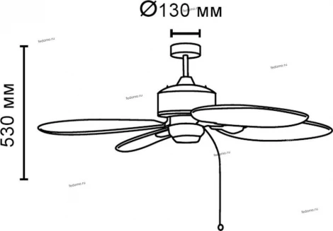 Вентилятор потолочный Faro Lombok, 4 лопасти, коричневый, клен