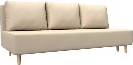 Диван прямой Лига-033 (Бежевый/Экокожа) Лига Диванов арт.121097