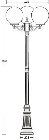 Наземный фонарь Oasis Light S 88209SB Bl (220V, фонарь, шар, IP44)